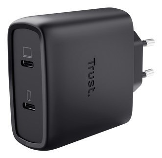 Ładowarka TRUST czarna MAXO GaN 65W 2x USB-C