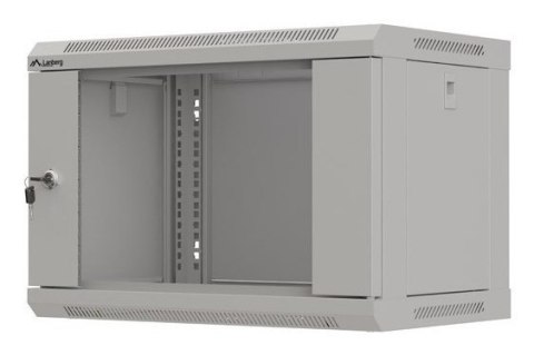 Szafa instalacyjna rack wisząca 19" 6U 540x350 szara drzwi przeszklone Lanberg (Flat Pack)