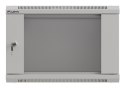 Szafa instalacyjna rack wisząca 19" 6U 540x350 szara drzwi przeszklone Lanberg (Flat Pack)