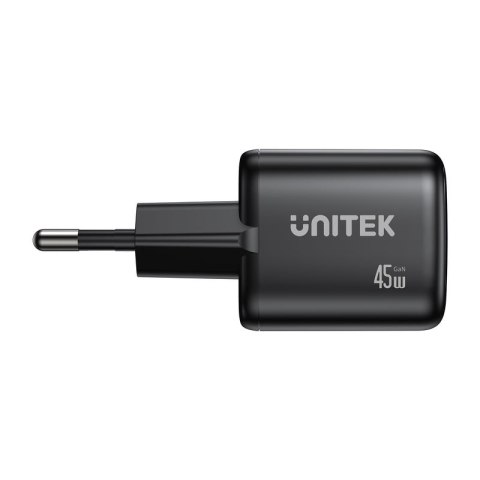 UNITEK ŁADOW. SIECIOWA 2X GAN 45W, 2XUSB-C PD 3.0, QC, CZARNA
