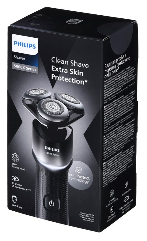 Philips X5004/00 maszynka do golenia Golarka rotacyjna Przycinarka Czarny, Srebrny