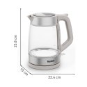 Tefal Glass Kettle KI605B30 czajnik elektryczny 1,7 l 2200 W Szary, Srebrny, Przezroczysty