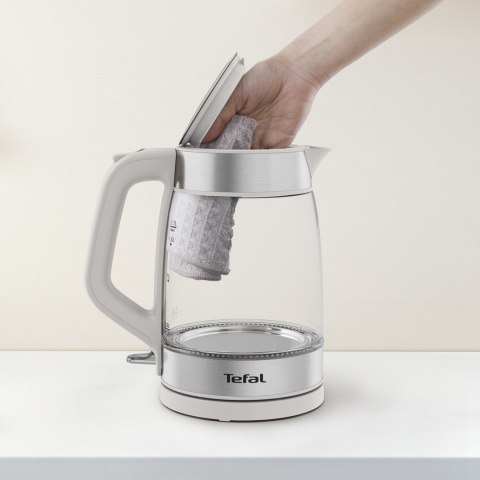 Tefal Glass Kettle KI605B30 czajnik elektryczny 1,7 l 2200 W Szary, Srebrny, Przezroczysty
