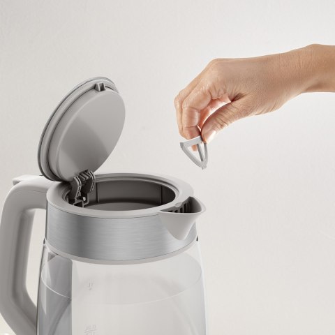 Tefal Glass Kettle KI605B30 czajnik elektryczny 1,7 l 2200 W Szary, Srebrny, Przezroczysty