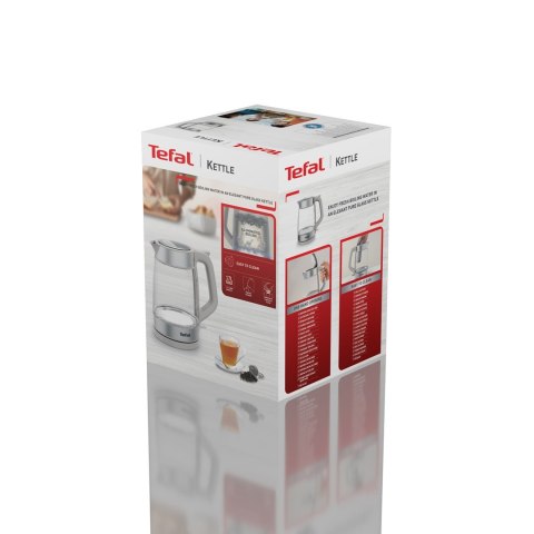 Tefal Glass Kettle KI605B30 czajnik elektryczny 1,7 l 2200 W Szary, Srebrny, Przezroczysty