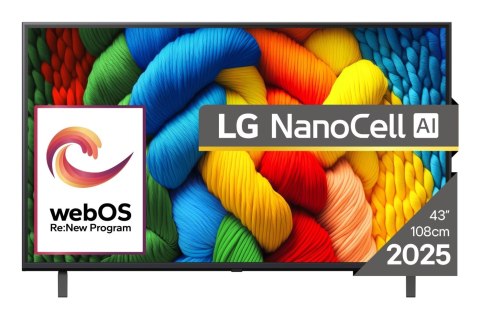 Telewizor LG NanoCell 43NANO80A3B 43" 4K Ultra HD WebOS Dolby Digital DVB-T2 Czarny