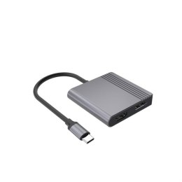 Adapter USB-C męski do HDMI + DP, 4K przy 60 Hz Gembird czarny