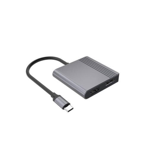 Adapter USB-C męski do HDMI + DP, 4K przy 60 Hz Gembird czarny