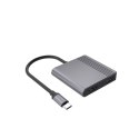Adapter USB-C męski do USB-A + 2xHDMI + PD Gembird szary