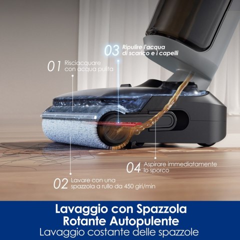 Tineco FloorOne i5 Stretch PLUS Odkurzacz pionowy Bateria Suchy i Mokry Bez worka Szary 2,5 Ah