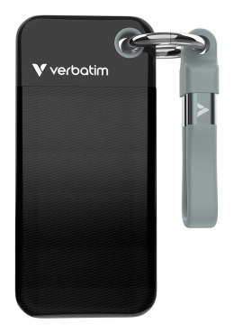 Zewnętrzny dysk SSD Verbatim Pocket SSD 2TB USB 3.2 Gen 2 (3.1 Gen 2) Czarny, Szary