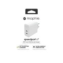 Mophie GaN Charger Dual - ładowarka sieciowa z podwójnym wejściem USB-C 67W (white)