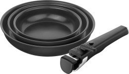 ZWILLING UNLOCK Zestaw 3 patelni ceramicznych + uchwyt - czarny