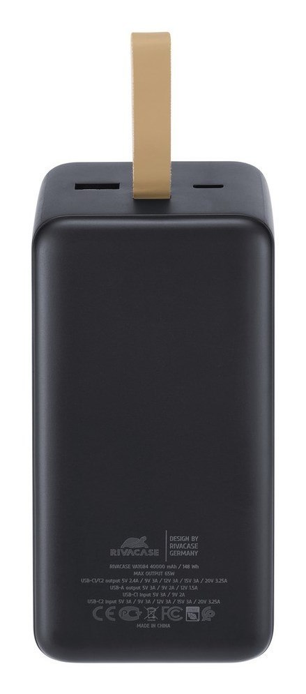 Rivacase VA1084 bank mocy Litowo-polimerowy (LiPo) 40000 mAh Czarny