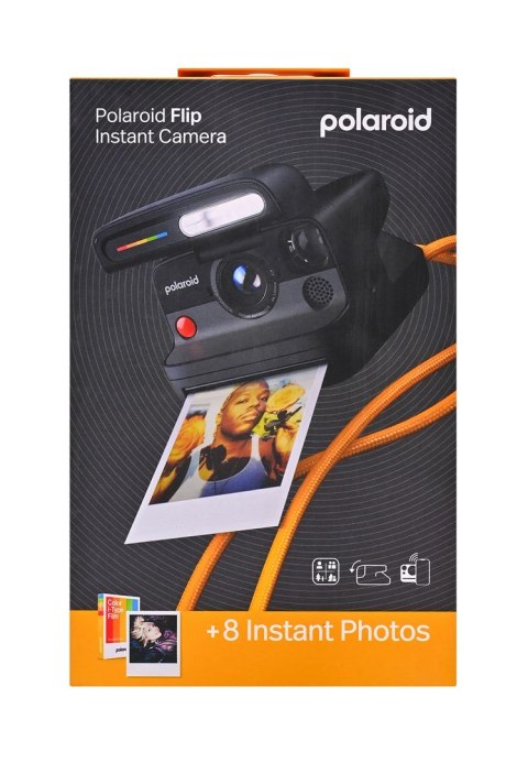 Aparat natychmiastowy z kolorowymi wkładami (8 zdjęć) Polaroid Flip, czarny