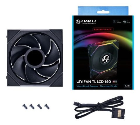 Lian Li Uni Fan TL LCD Obudowa komputera, Procesor Wentylator 14 cm Czarny 1 szt.