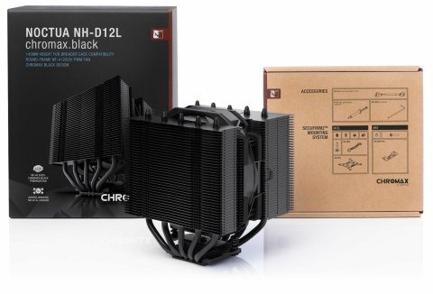 Noctua NH-D12L Procesor Chłodnica powietrza 12 cm Aluminium, Czarny 1 szt.