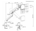 Uchwyt biurkowy do monitora ART RAMM L-29GD LED/LCD 17-35" 2-11kg 2xUSB 3.0 Premium White