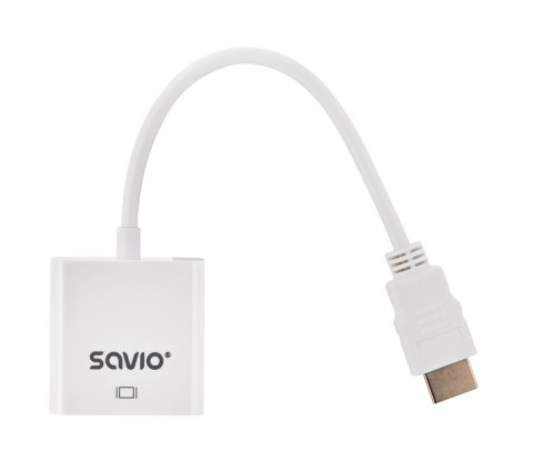 SAVIO ADAPTER HDMI (M) -VGA(F) BIAŁY CL-201