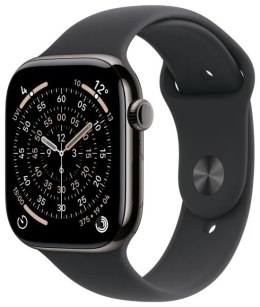 Watch Series 11 GPS + Cellular 46mm Slate Titanium Case with Black Sport Band - S/M APPLE Stalowy