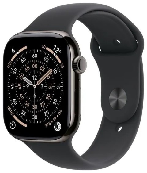 Watch Series 11 GPS + Cellular 46mm Slate Titanium Case with Black Sport Band - S/M APPLE Stalowy