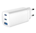 GEMBIRD SZYBKA ŁADOWARKA USB POWER DELIVERY USB TYPU C, 3X USB, 65 W, GAN BIAŁA