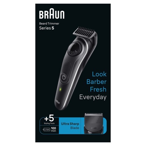 Braun BeardTrimmer 5 80708197 trymer do brody Bateria 40 2 cm Czarny