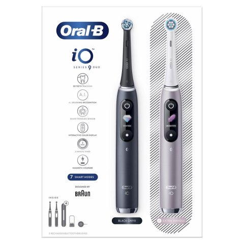Oral-B iO 80363731 szczoteczka elektryczna Dorosły Obrotowo-pulsacyjna szczoteczka do zębów Czarny, Srebrny