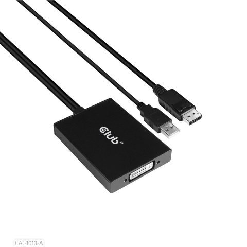 CLUB3D CAC-1010-A adapter kablowy 0,6 m DisplayPort DVI-D + USB Czarny
