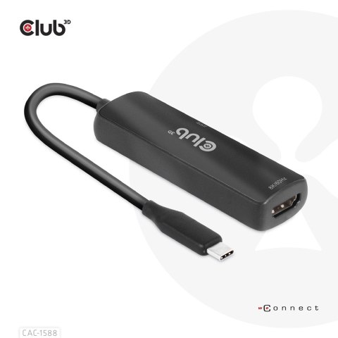 CLUB3D CAC-1588 adapter kablowy 0,17 m USB Type-C HDMI Czarny