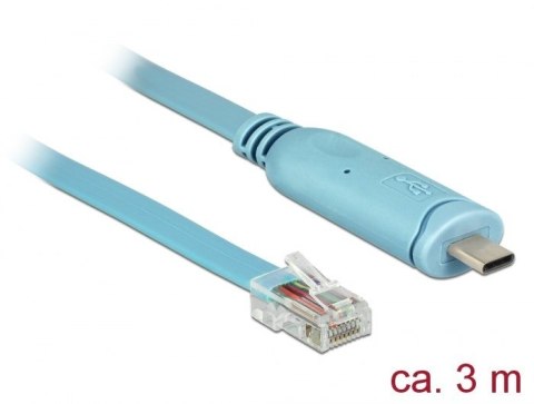DeLOCK 63914 kabel równoległy Niebieski 3 m USB Type-C RJ45
