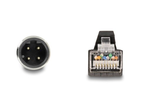 DeLOCK Kabel M12 D-coded 4 pin, męski na RJ45 męski PUR (TPU), 5 m