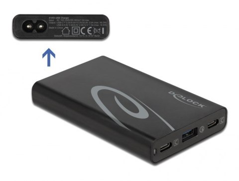DeLOCK Ładowarka 2 x USB Type-C PD 3.0 + 1 x USB Typ-A moc 60 W