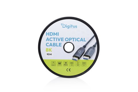 Digitus Hybrydowy kabel światłowodowy HDMI AOC, UHD 8K, 90 m