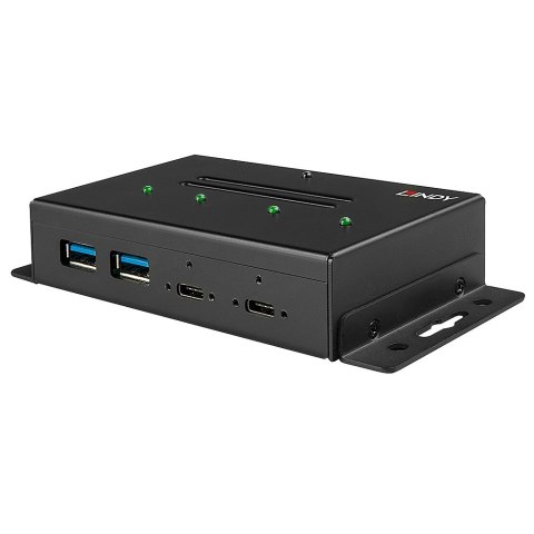 Lindy 43094 huby i koncentratory USB 3.2 Gen 2 (3.1 Gen 2) Type-C 10000 Mbit/s Czarny