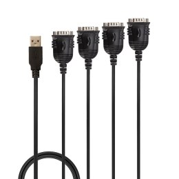 Lindy 42675 kabel równoległy Czarny 0,94 m USB Typu-A DB-9