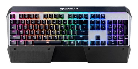 COUGAR CGR-WM1MB-ATR klawiatura Gaming USB QWERTY Angielski Aluminium, Czarny