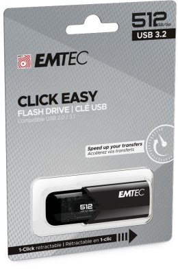 Emtec B110 Click Easy 3.2 pamięć USB 512 GB USB Typu-A 3.2 Gen 2 (3.1 Gen 2) Czarny