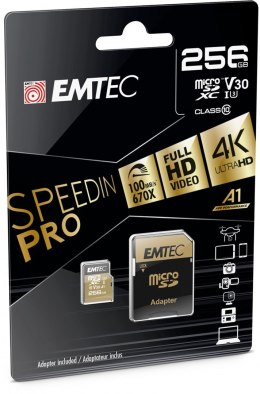 Emtec SpeedIN Pro 256 GB MicroSDXC UHS-I Klasa 10