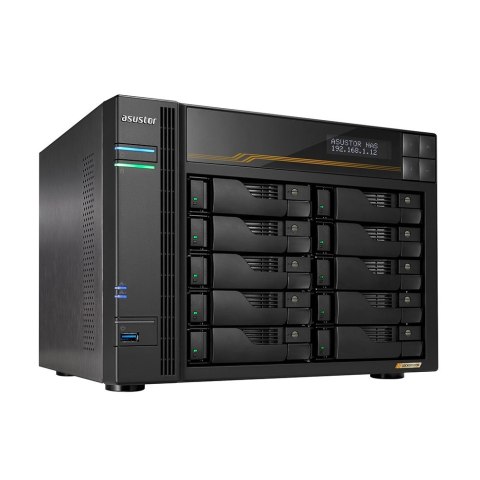 NAS Asustor AS6810T; Tower; 10x (3.5" SATA HDD/ 2.5" SSD); AMD Ryzen Embedded V3C14; 16G ECC DDR5 SODIMM (max. 64GB), 2x 10GbE, 