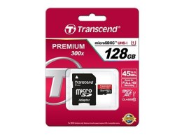 SD microSD Card 128GB Transcend SDXC UHS1 w/adapter