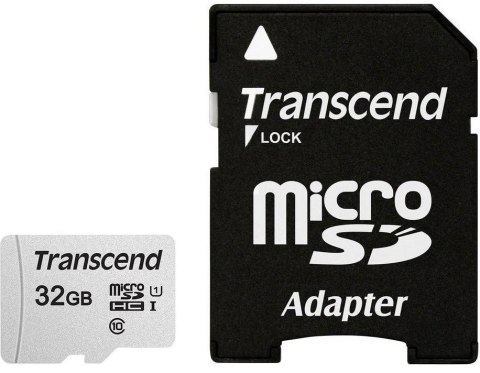 SD microSD Card 32GB Transcend SDHC USD300S-A w/Adapter