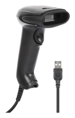 Manhattan 153997 czytnik kodów kreskowych Ręczny czytnik kodów kreskowych 1D/2D LED Czarny