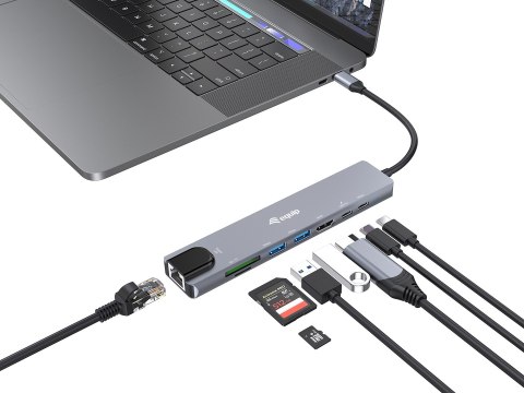 Equip 133497 stacja dokująca Przewodowa USB Type-C Czarny, Szary