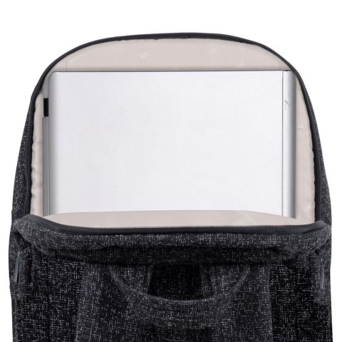 Plecak na laptop 15,6", RIVACASE Anvik, 15L, czarny, z materiału wodoodpornego, kieszenie na tablet 10,5", smartfon, dokumenty, 