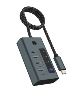 ICY BOX IB-HUB1454-C31 USB 3.2 Gen 1 (3.1 Gen 1) Type-C 10000 Mbit/s Niebieski, Szary