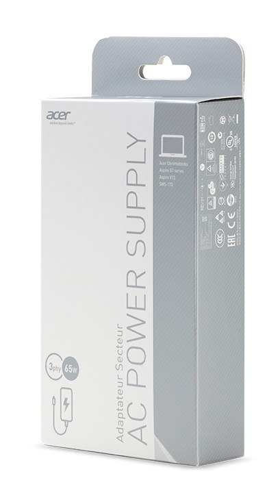 Acer AC Adapter 65W adapter zasilający/ inwentor Wewnętrzna Czarny