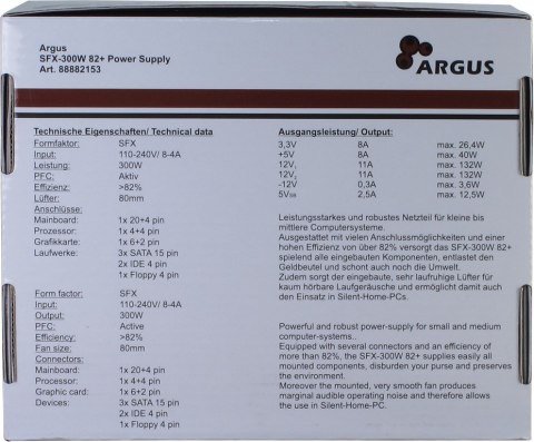 Inter-Tech SFX-300W moduł zasilaczy 20+4 pin ATX ATX Szary