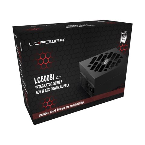 LC-Power LC600SI V2.31 moduł zasilaczy 600 W 20+4 pin ATX ATX Czarny