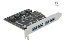DeLOCK Karta PCI Express x1 do 4 x zewnętrzne USB Typ-A żeński SuperSpeed USB (USB 3.2 Gen 1)